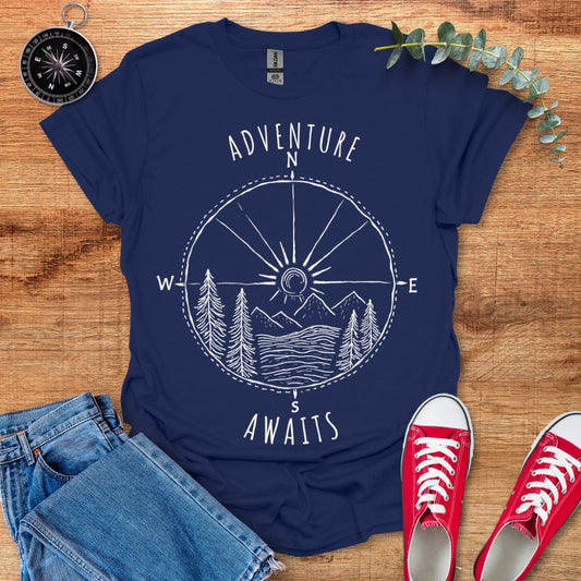 Adventure awaits compas version T-Shirt - Outdoor Collections