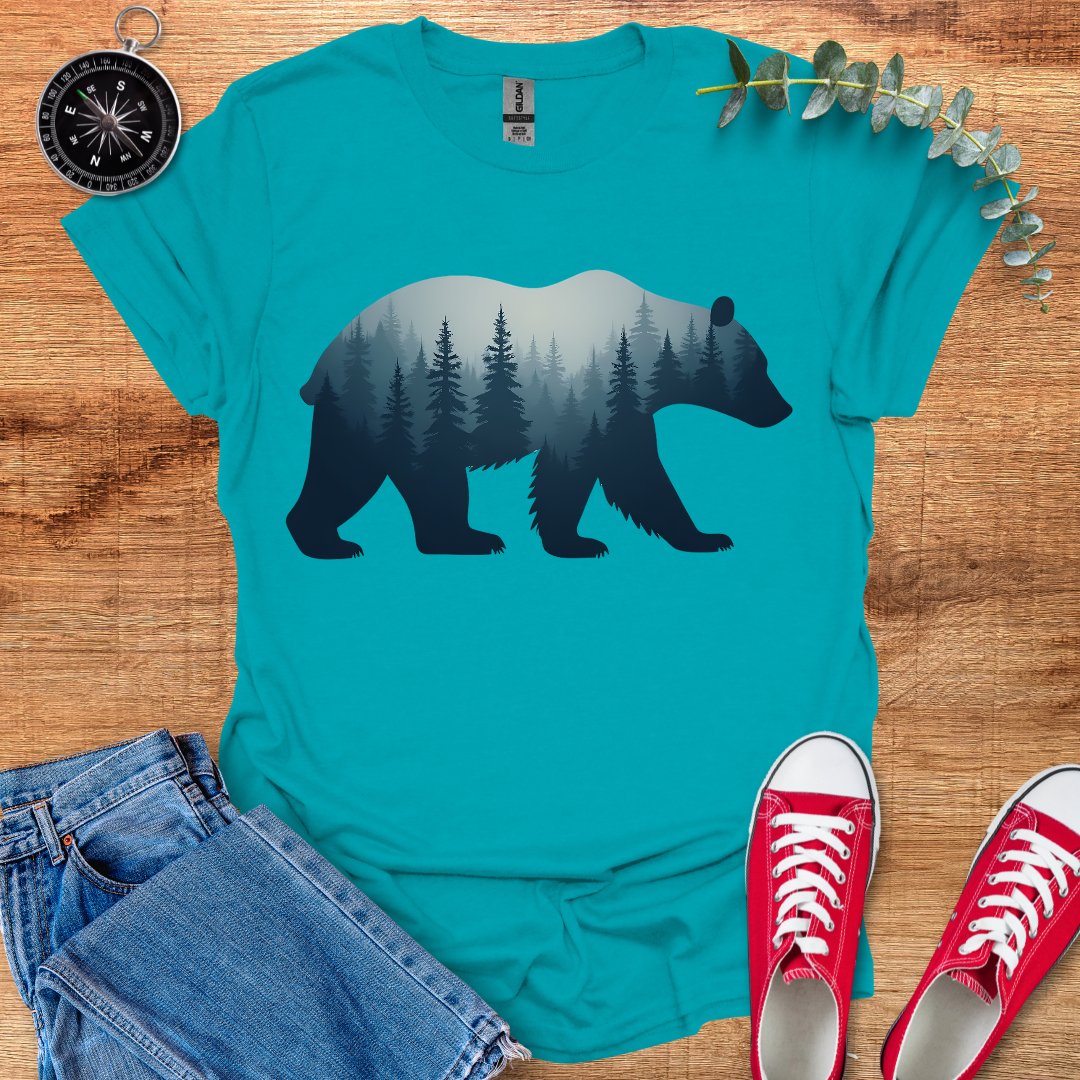 Forest bear blue version T-Shirt - Outdoor Collections