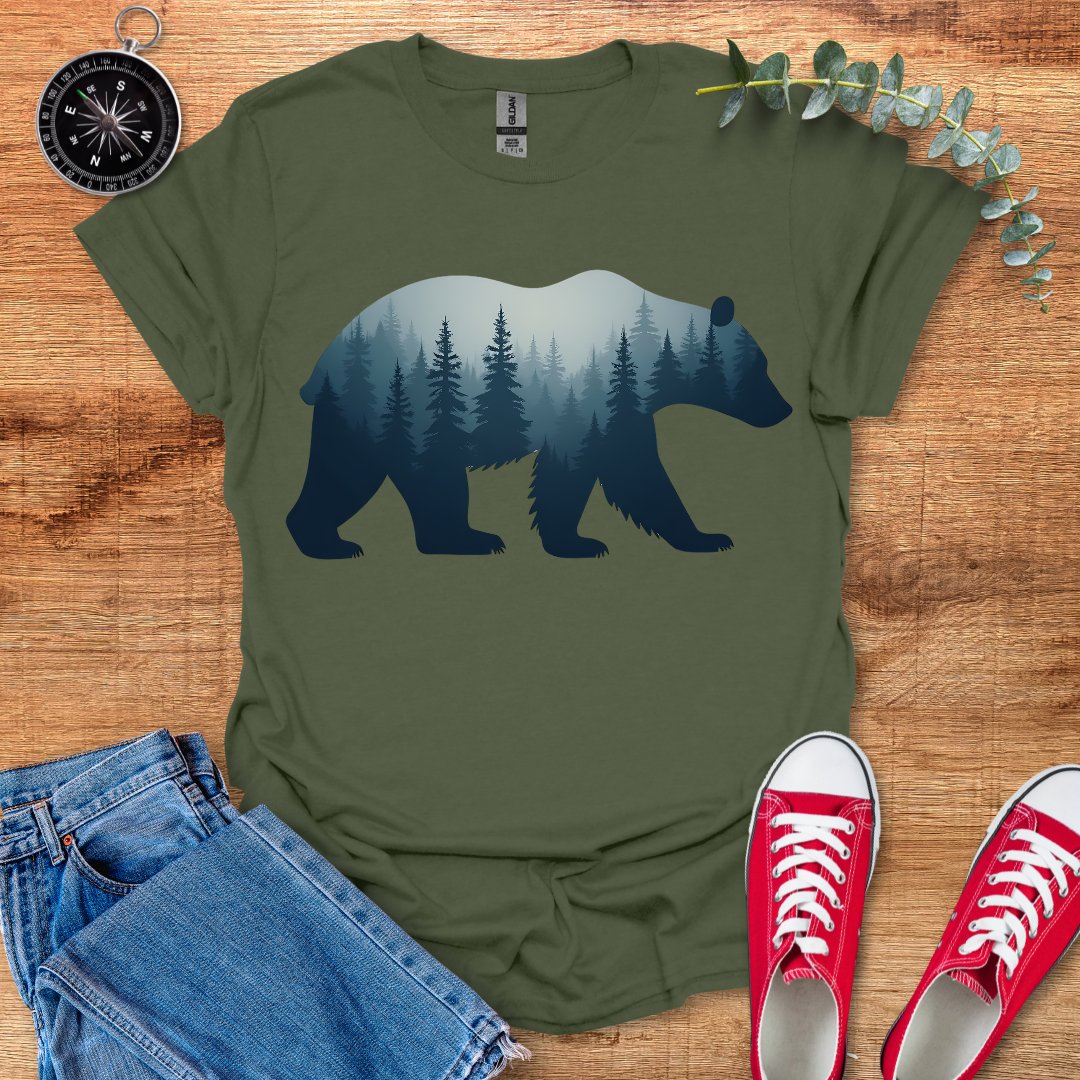 Forest bear blue version T-Shirt - Outdoor Collections