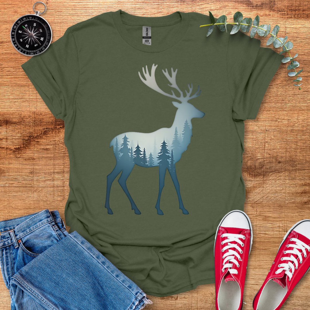 Forest reindeer light blue T-Shirt - Outdoor Collections