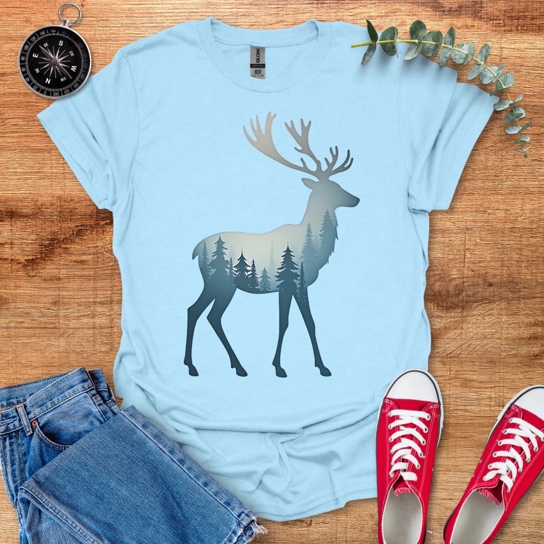 Forest reindeer light blue T-Shirt - Outdoor Collections