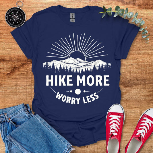 Hike more worry less sunrise version T-Shirt - Outdoor Collections