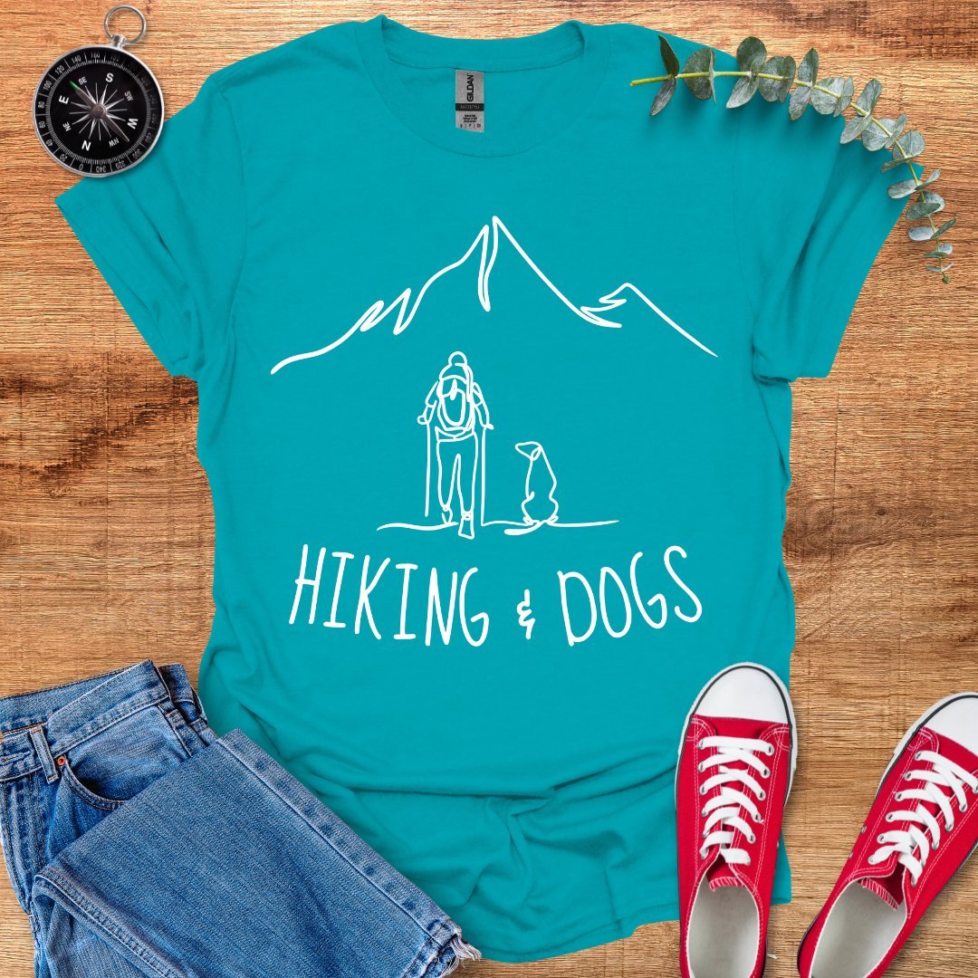 Hiking and dogs minimalist version T-Shirt - Outdoor Collections