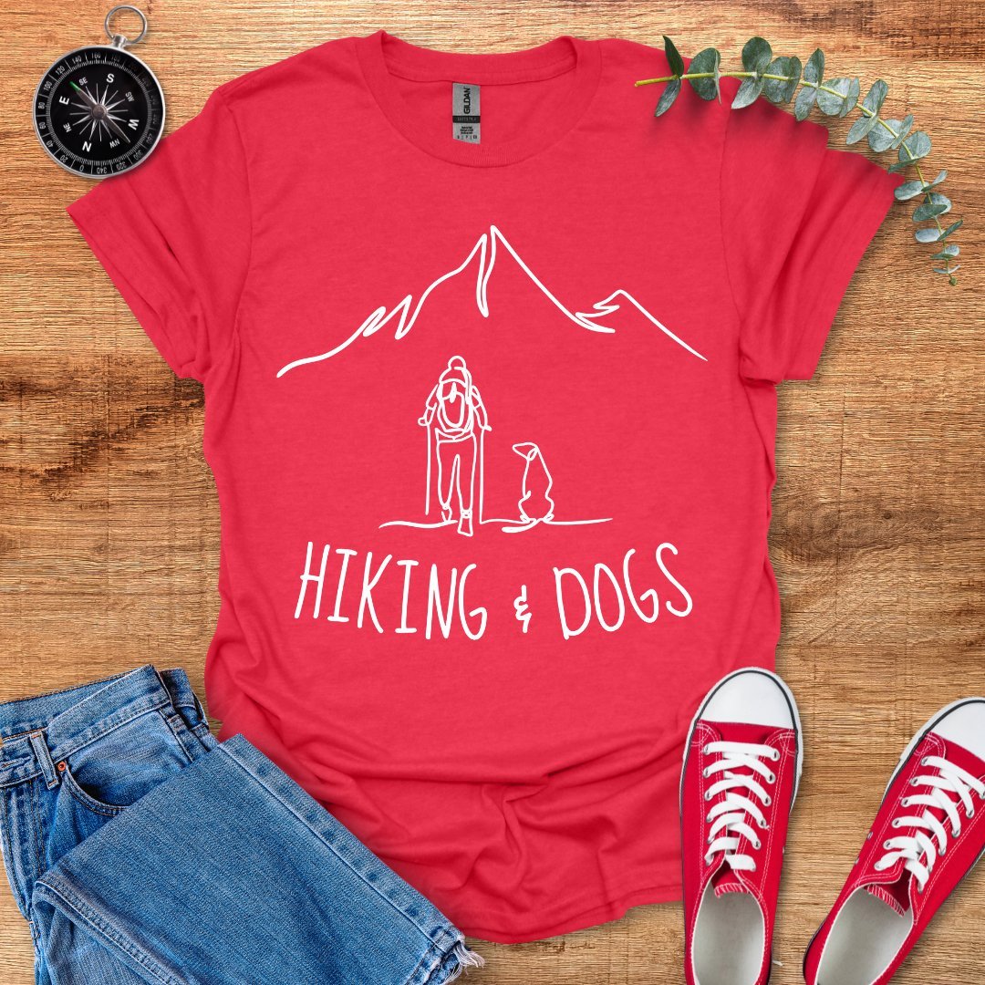 Hiking and dogs minimalist version T-Shirt - Outdoor Collections