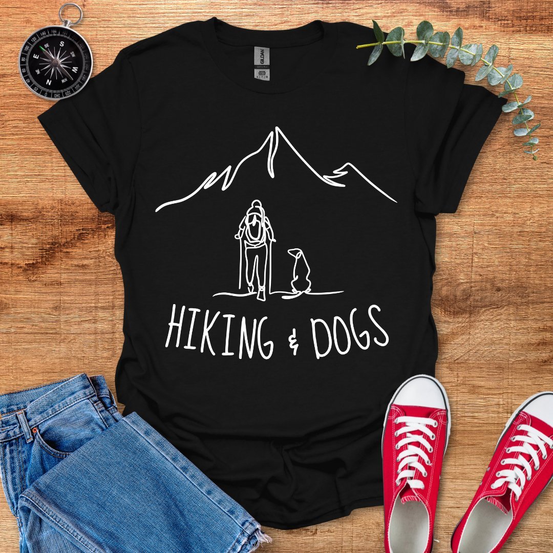 Hiking and dogs minimalist version T-Shirt - Outdoor Collections